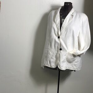 ESCADA Sport Linen Blazer White Jacket SzL